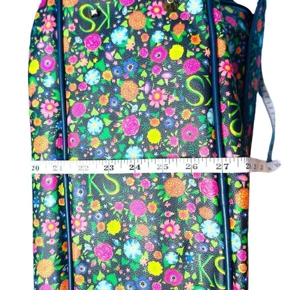 KEN SCOTT Italy Circa 1980s Retro Floral Weekender Convertible Crossbody Duffle - Picture 8 of 15